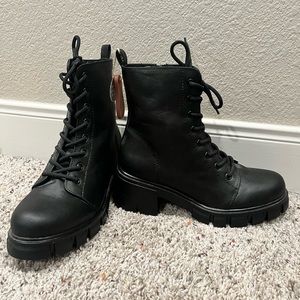 Black , Grunge, Laced up combat MIA boots brand new with tags